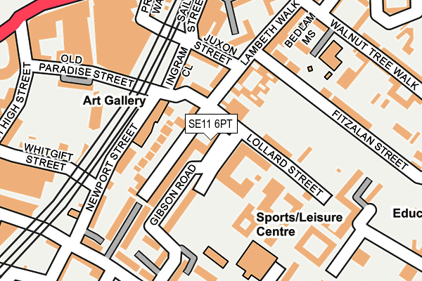 SE11 6PT map - OS OpenMap – Local (Ordnance Survey)