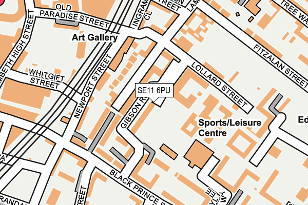 SE11 6PU map - OS OpenMap – Local (Ordnance Survey)