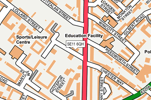 SE11 6QH map - OS OpenMap – Local (Ordnance Survey)