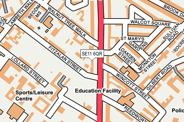 SE11 6QR map - OS OpenMap – Local (Ordnance Survey)