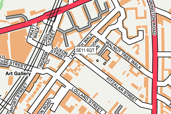 SE11 6QT map - OS OpenMap – Local (Ordnance Survey)