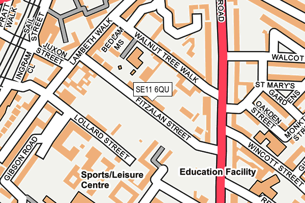 SE11 6QU map - OS OpenMap – Local (Ordnance Survey)