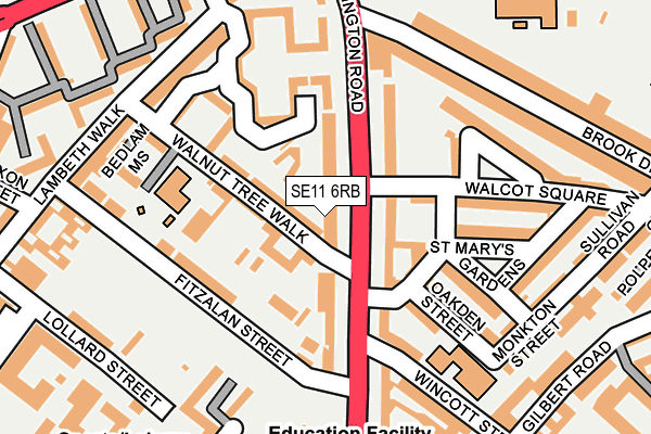 SE11 6RB map - OS OpenMap – Local (Ordnance Survey)