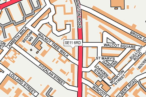 SE11 6RD map - OS OpenMap – Local (Ordnance Survey)