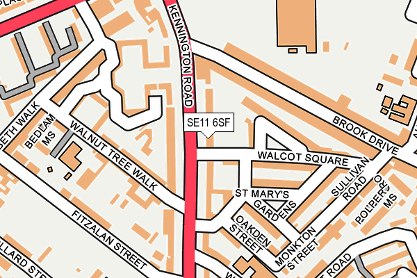SE11 6SF map - OS OpenMap – Local (Ordnance Survey)