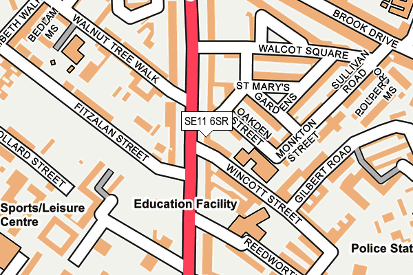 SE11 6SR map - OS OpenMap – Local (Ordnance Survey)