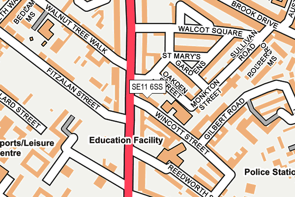 SE11 6SS map - OS OpenMap – Local (Ordnance Survey)