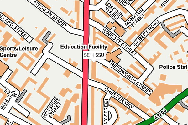 SE11 6SU map - OS OpenMap – Local (Ordnance Survey)