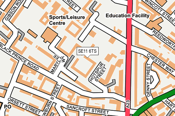 SE11 6TS map - OS OpenMap – Local (Ordnance Survey)