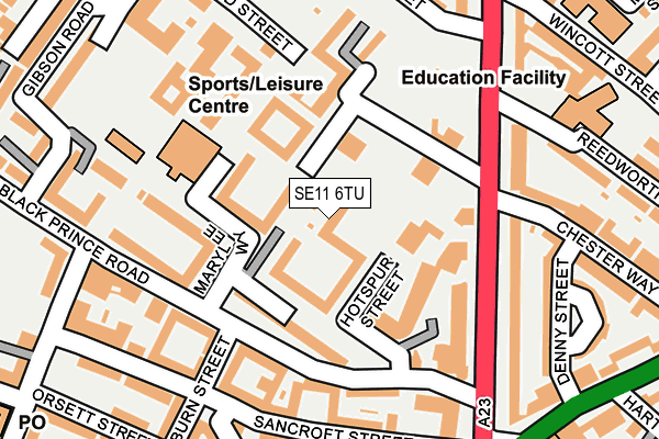 SE11 6TU map - OS OpenMap – Local (Ordnance Survey)