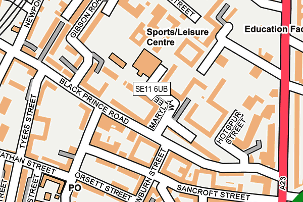 SE11 6UB map - OS OpenMap – Local (Ordnance Survey)