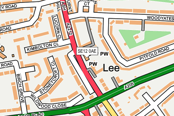 SE12 0AE map - OS OpenMap – Local (Ordnance Survey)