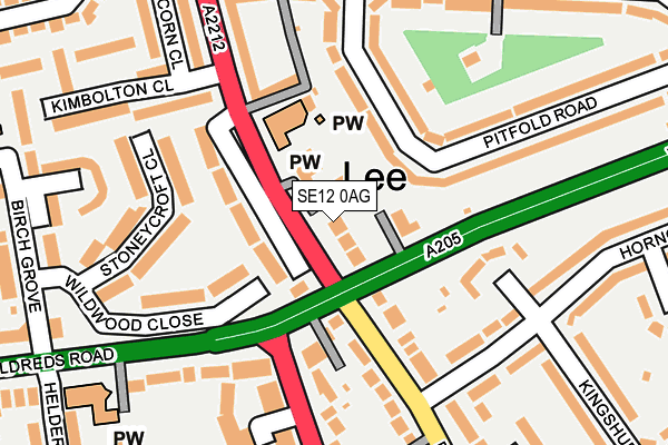 SE12 0AG map - OS OpenMap – Local (Ordnance Survey)