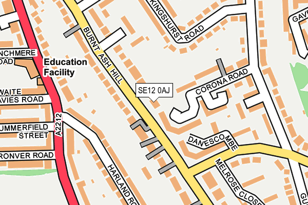 SE12 0AJ map - OS OpenMap – Local (Ordnance Survey)