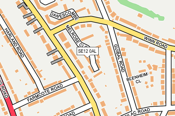 SE12 0AL map - OS OpenMap – Local (Ordnance Survey)