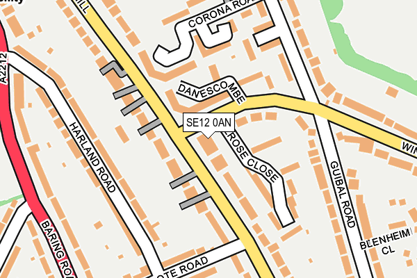 SE12 0AN map - OS OpenMap – Local (Ordnance Survey)