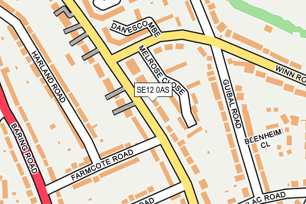 SE12 0AS map - OS OpenMap – Local (Ordnance Survey)