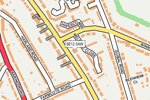 SE12 0AW map - OS OpenMap – Local (Ordnance Survey)