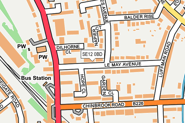 SE12 0BD map - OS OpenMap – Local (Ordnance Survey)