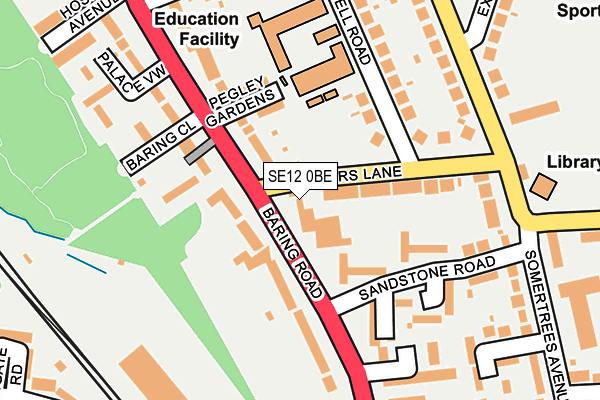 SE12 0BE map - OS OpenMap – Local (Ordnance Survey)