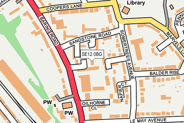 SE12 0BG map - OS OpenMap – Local (Ordnance Survey)