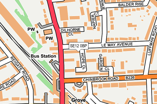 SE12 0BP map - OS OpenMap – Local (Ordnance Survey)