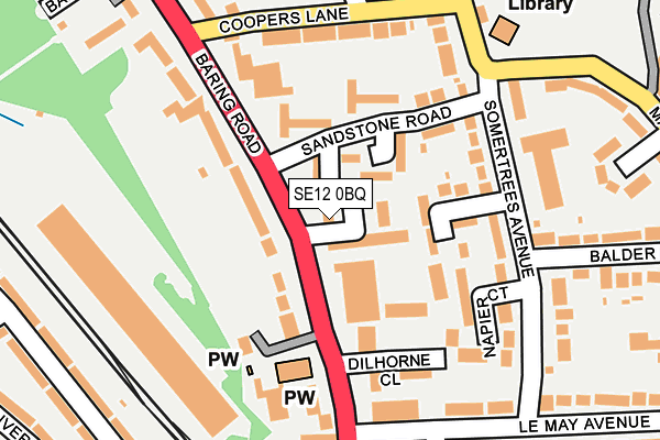 SE12 0BQ map - OS OpenMap – Local (Ordnance Survey)