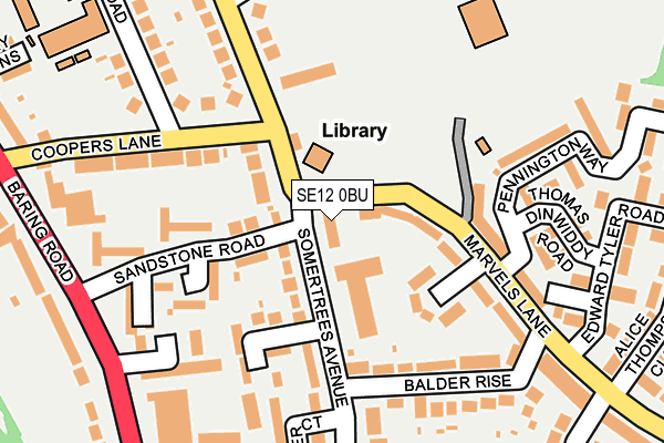 SE12 0BU map - OS OpenMap – Local (Ordnance Survey)