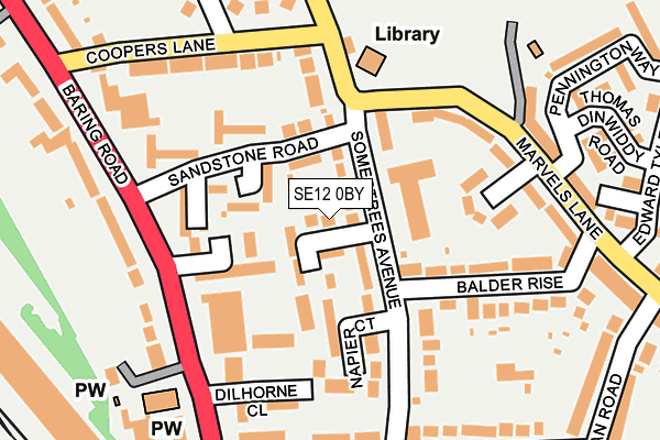 SE12 0BY map - OS OpenMap – Local (Ordnance Survey)
