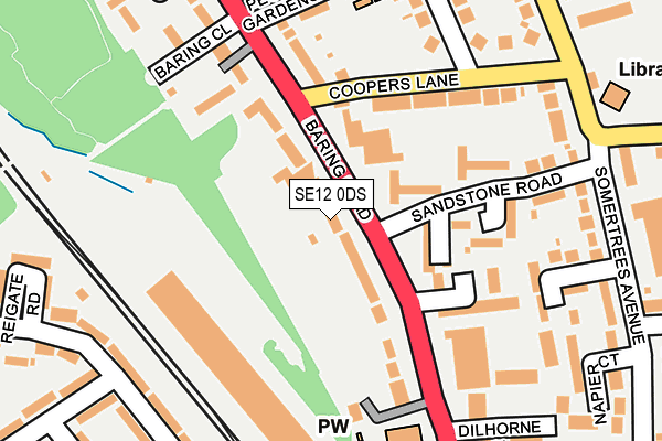 SE12 0DS map - OS OpenMap – Local (Ordnance Survey)