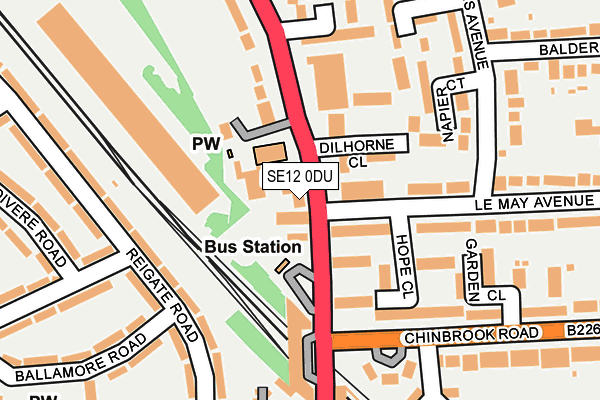 SE12 0DU map - OS OpenMap – Local (Ordnance Survey)