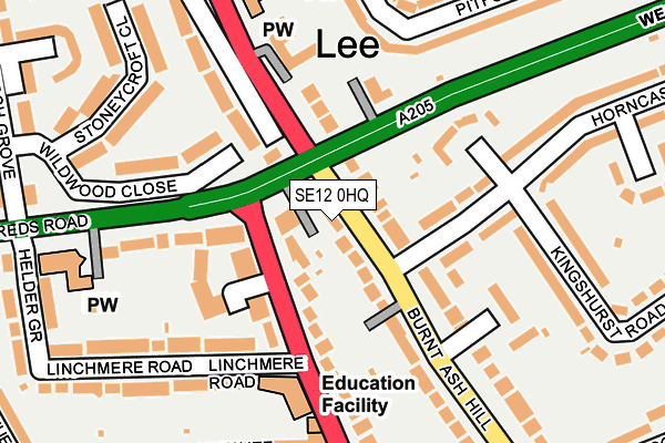 SE12 0HQ map - OS OpenMap – Local (Ordnance Survey)