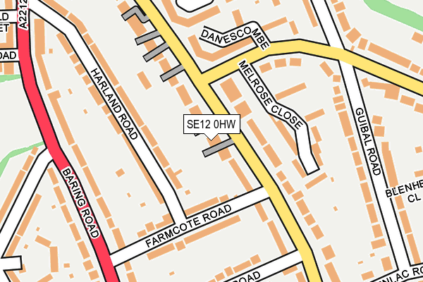 SE12 0HW map - OS OpenMap – Local (Ordnance Survey)