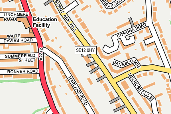 SE12 0HY map - OS OpenMap – Local (Ordnance Survey)