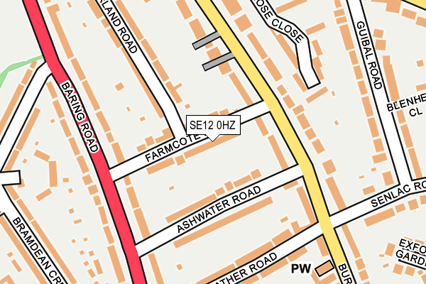 SE12 0HZ map - OS OpenMap – Local (Ordnance Survey)