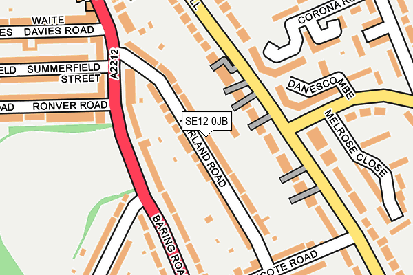 SE12 0JB map - OS OpenMap – Local (Ordnance Survey)
