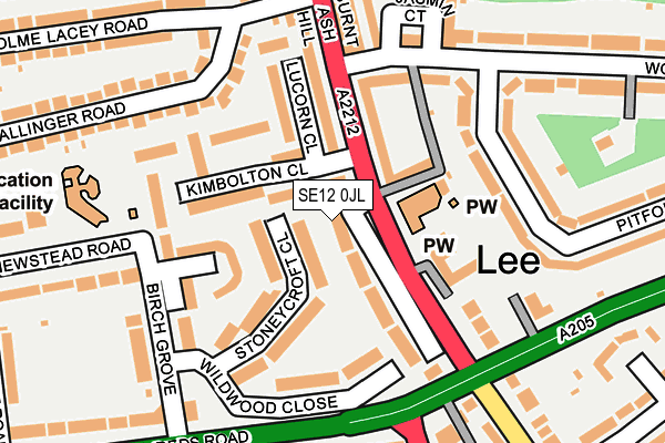 SE12 0JL map - OS OpenMap – Local (Ordnance Survey)