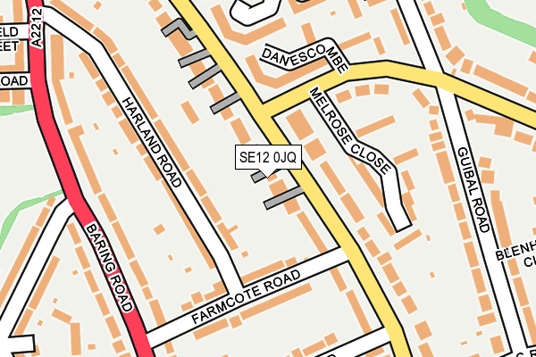 SE12 0JQ map - OS OpenMap – Local (Ordnance Survey)