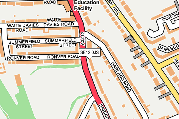 SE12 0JS map - OS OpenMap – Local (Ordnance Survey)