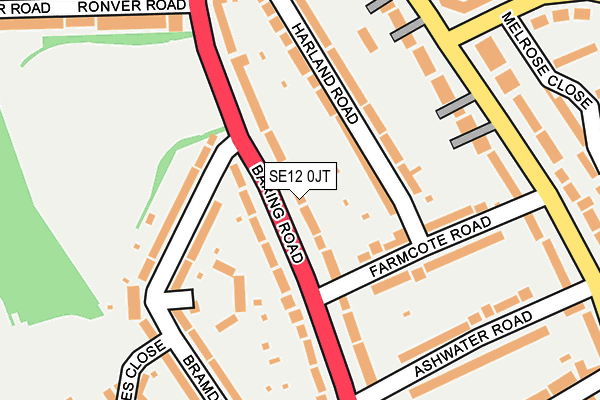 SE12 0JT map - OS OpenMap – Local (Ordnance Survey)