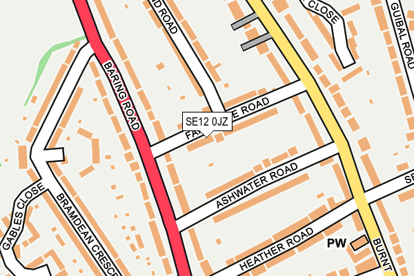 SE12 0JZ map - OS OpenMap – Local (Ordnance Survey)
