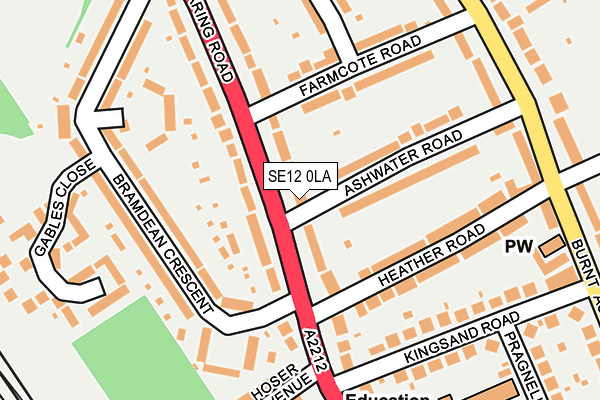 SE12 0LA map - OS OpenMap – Local (Ordnance Survey)