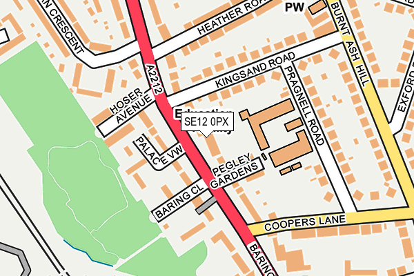 SE12 0PX map - OS OpenMap – Local (Ordnance Survey)
