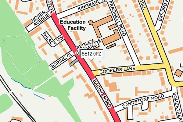 SE12 0PZ map - OS OpenMap – Local (Ordnance Survey)