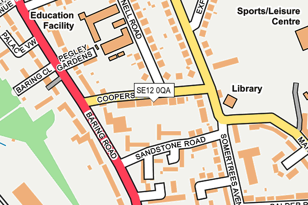 SE12 0QA map - OS OpenMap – Local (Ordnance Survey)