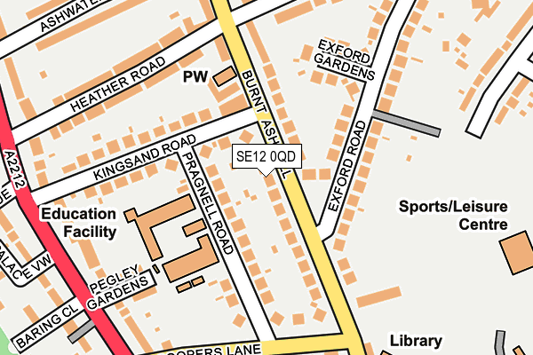 SE12 0QD map - OS OpenMap – Local (Ordnance Survey)