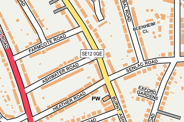SE12 0QE map - OS OpenMap – Local (Ordnance Survey)