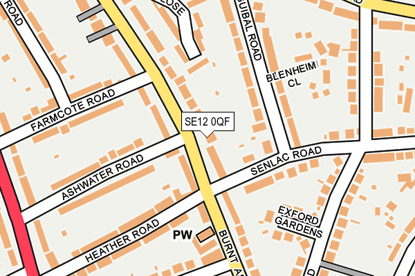 SE12 0QF map - OS OpenMap – Local (Ordnance Survey)