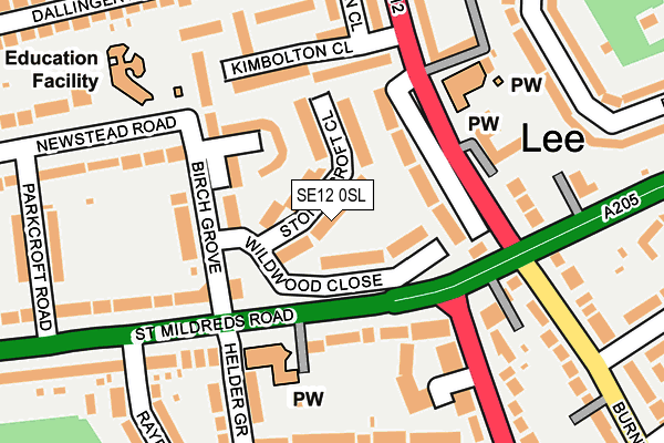 SE12 0SL map - OS OpenMap – Local (Ordnance Survey)