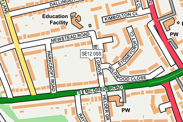 SE12 0SS map - OS OpenMap – Local (Ordnance Survey)